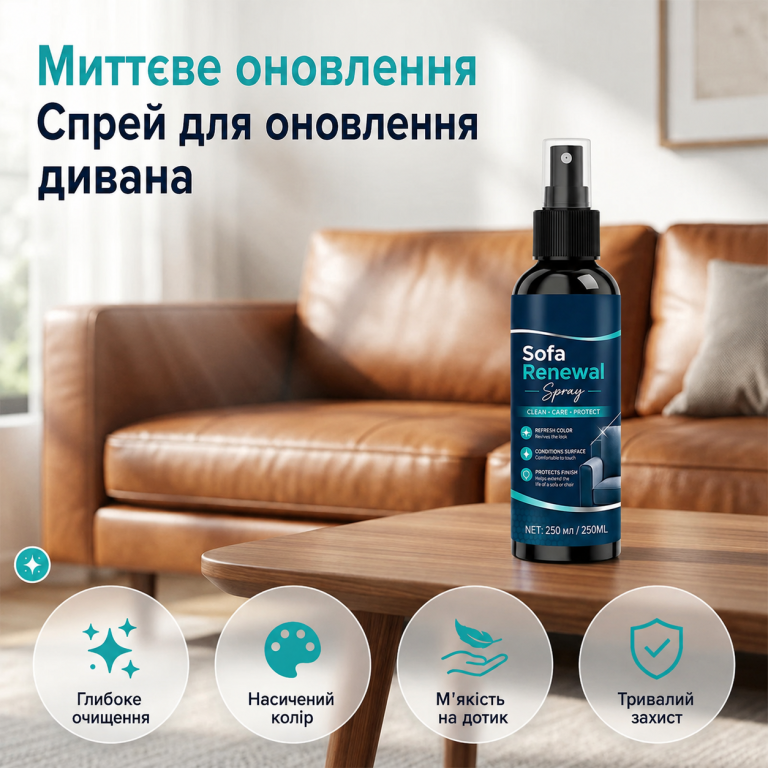 Спрей Sofa Renewal для оновлення та захисту шкіряних меблів