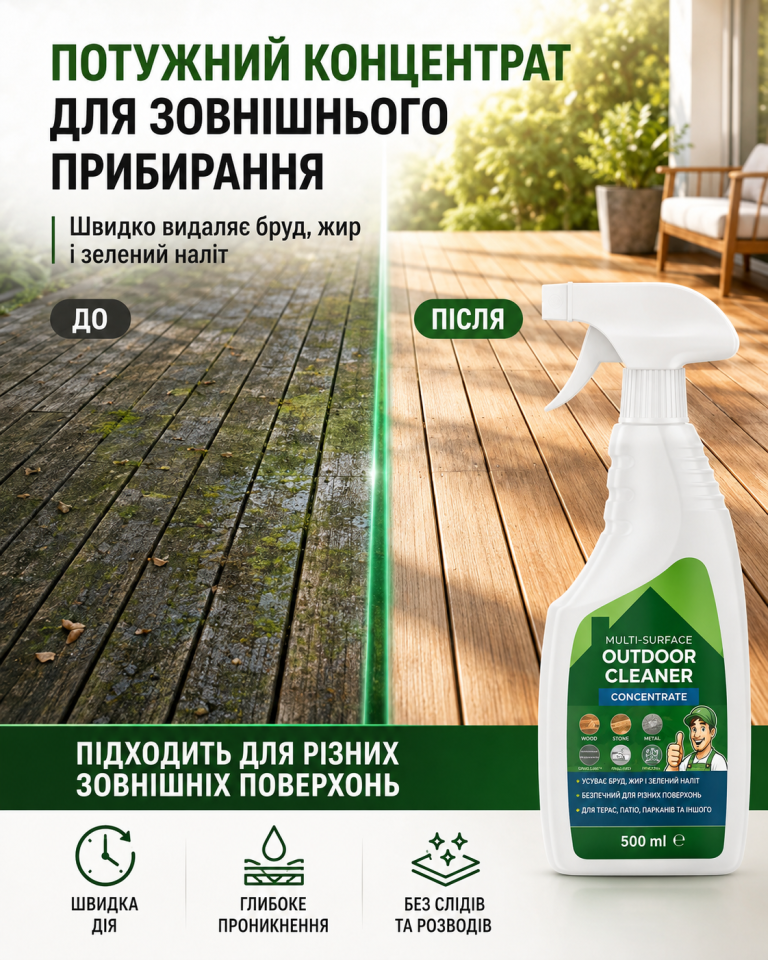 Outdoor Cleaner — чистота зовнішніх поверхонь без зайвих зусиль